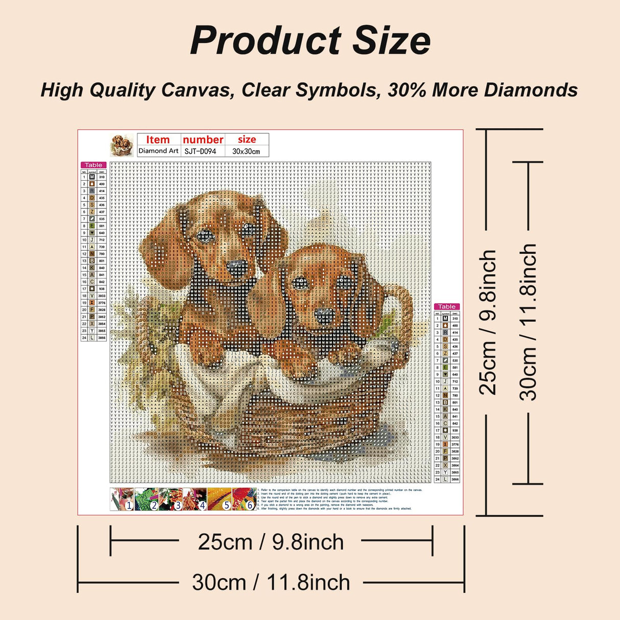 SJUTOUCI Dachshund Diamond Painting Kits for Adults, Dog Diamond Art Kits for Beginners, 5D DIY Diamond Dot Art, Full Drill Gem Craft for Home Decor 12x12 inch SJUTOUCI