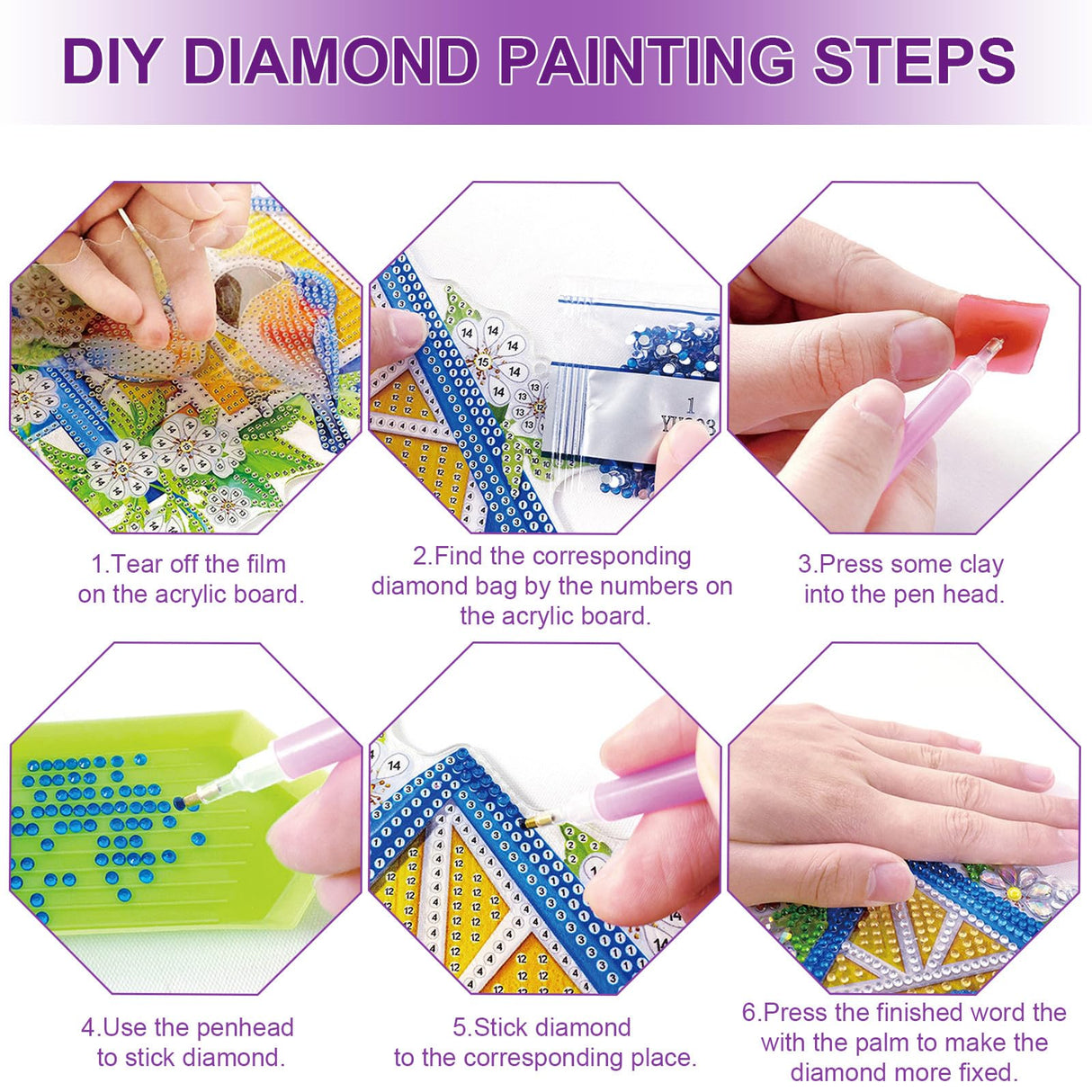 5D Diamond Art Painting Tote Bag Kit, DIY Painting Handbag Kits, Art Bag for Home Organizer (Single Side Dot Diamond)-M-1 WoodArtSupply
