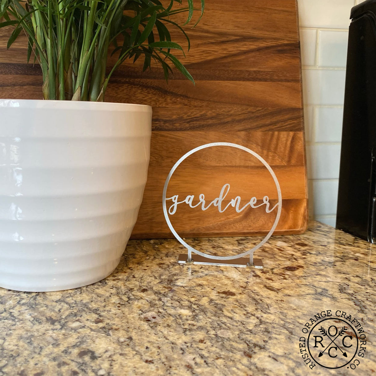 ROCC RUSTED ORANGE CRAFTWORKS CO. Anderson Tabletop or Shelf Personalized Name Sign - freestanding personalized family name sign last name signs for home decor custom name sign standing (4 inch Name Only) ROCC RUSTED ORANGE CRAFTWORKS CO.