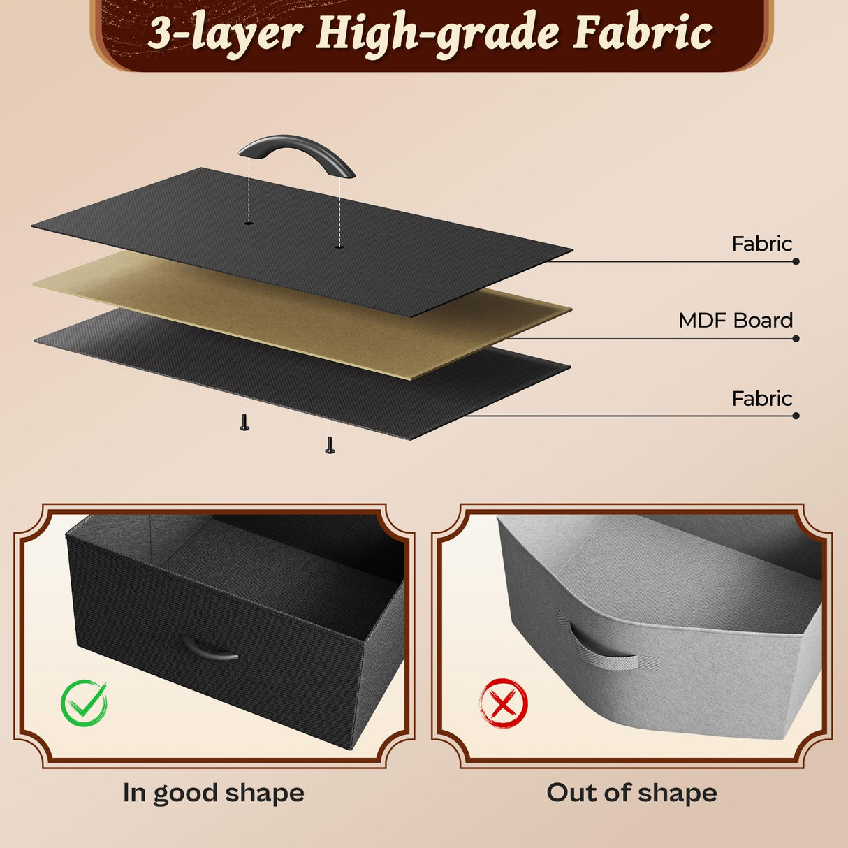 Huuger 63 Inch Long Dresser for Bedroom, Wide TV Stand for 55, 65, 70 Inch TV, 6 Drawer Dresser for Closet with Fabric Drawers, Storage Organizer for Bedroom, Entryway, Black Huuger