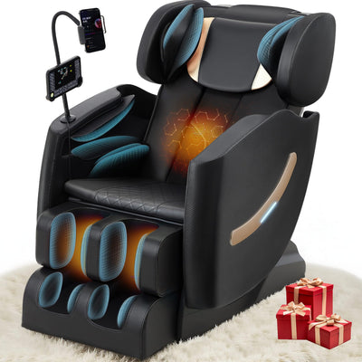 LetvbRFxy 2025 Massage Chair Full Body, Zero Gravity Shiatsu Massage Recliner Chair, 10 Fixed Rollers, Airbags, Heating, Auto Mode, Touch Screen Controller, Nightlights for Living Room, Bedroom(Black)