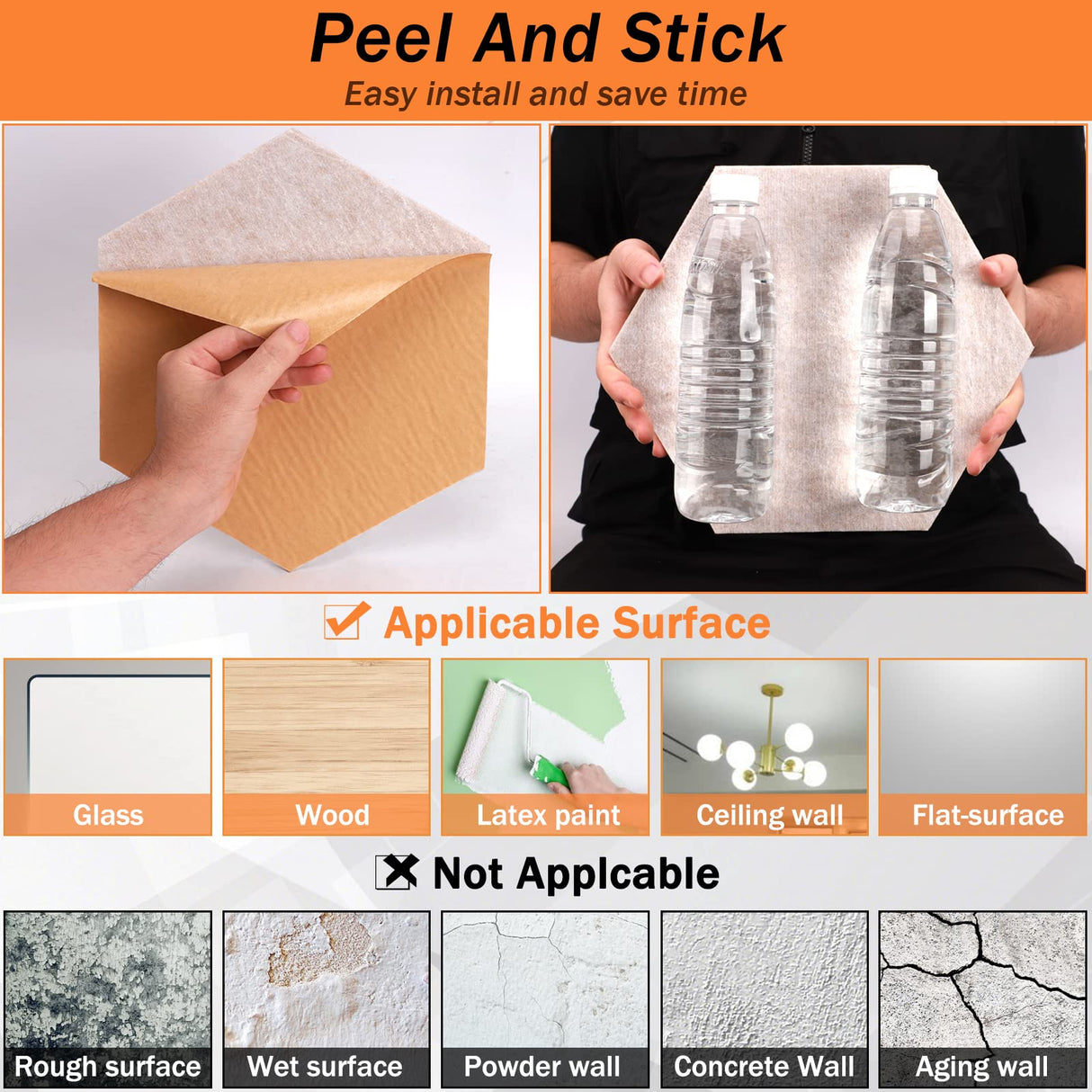 DEKIRU Self Adhesive Soundproof Foam Panels 18 Pack, 12''X10''X0.4'' Hexagon Acoustic Panels, Easy Install Sound Absorbing Panels for Home Recording Studio, Office, and More (Grey) Dekiru