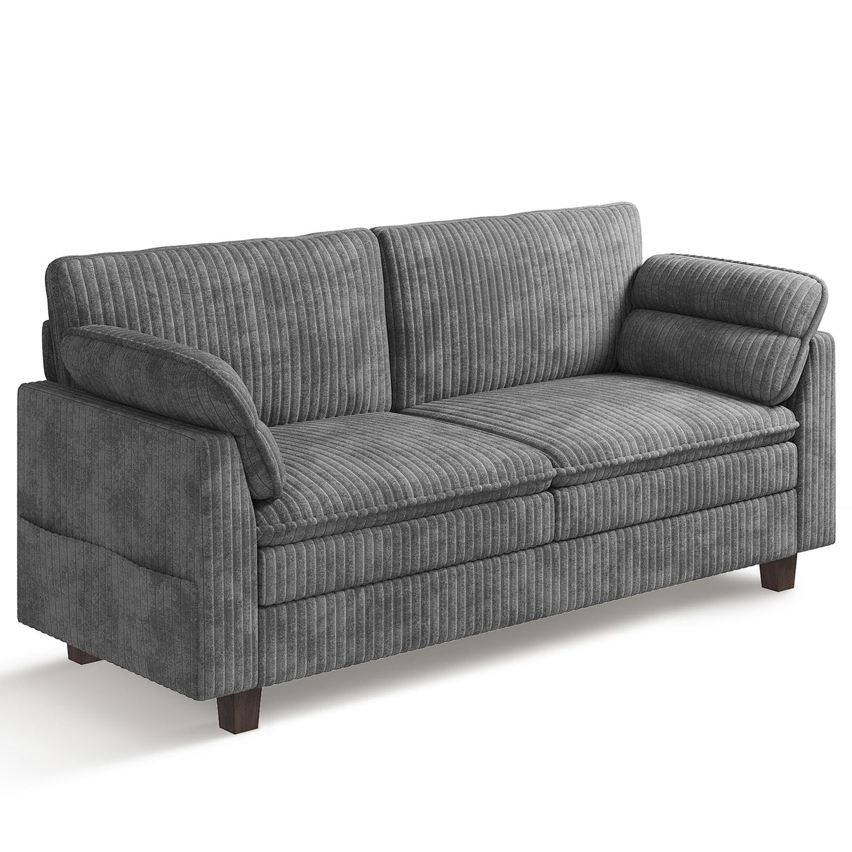 ONBRILL 77" Modern Loveseat Sofas for Living Room,Comfy Cloud Couch with Deep Seats,Solid Wood Frame,Corduroy Fabric Couches for Living Room,Bedroom and Small Spaces ONBRILL