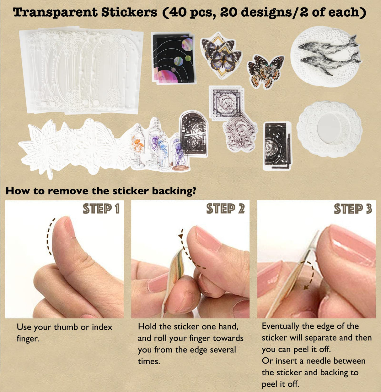 Knaid 200 Piece Vintage Ephemera Bundle - Paper & Sticker Kit for Junk Journaling, Scrapbooking, Planners, Bullet Journals, Collage, Decoupage - Black/Blue Tones Knaid