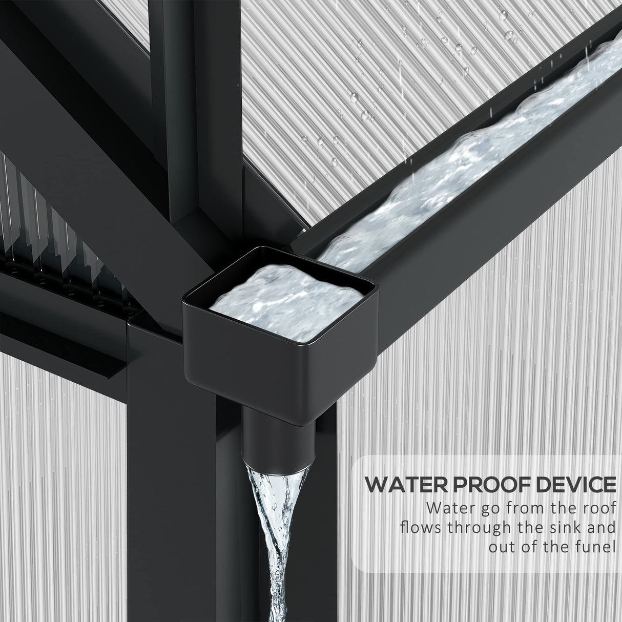 Outsunny 6' x 10' x 6.5' Polycarbonate Greenhouse, Heavy Duty Outdoor Aluminum Walk-in Green House Kit with Rain Gutter, Vent and Door for Backyard Garden, Gray Outsunny