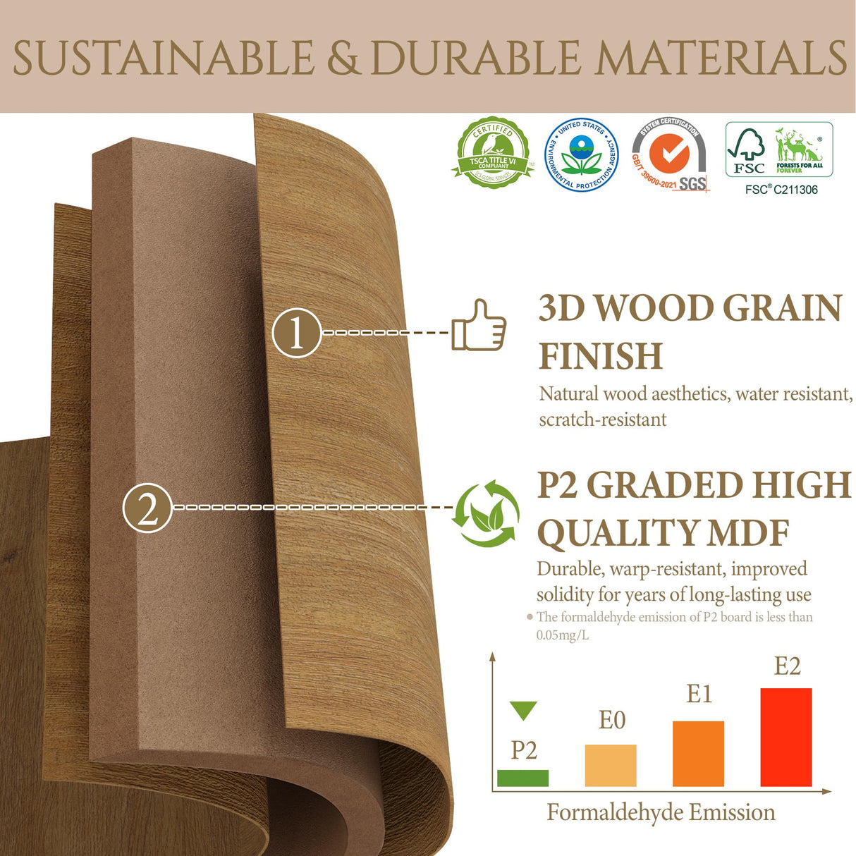 Yechen 64" Fluted Armoire Wardrobe Closet with Doors and Drawer, Wooden Wardrobe Closet Cabinet with Adjustable Shelve, Modern Small Armoires Storage Clothes, Coats for Bedroom, Natural Yechen