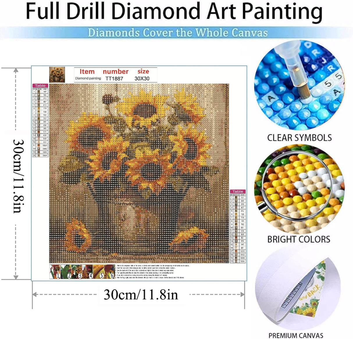 MOMDEDP Sunflowers Diamond Painting Kits for Adults,5D Sunflower Flowers Diamond Art Kits for Beginners,DIY Full Drill Diamond Gem Art with Painting Kits for Home Wall Decor 12 x 12 Inch MOMDEDP