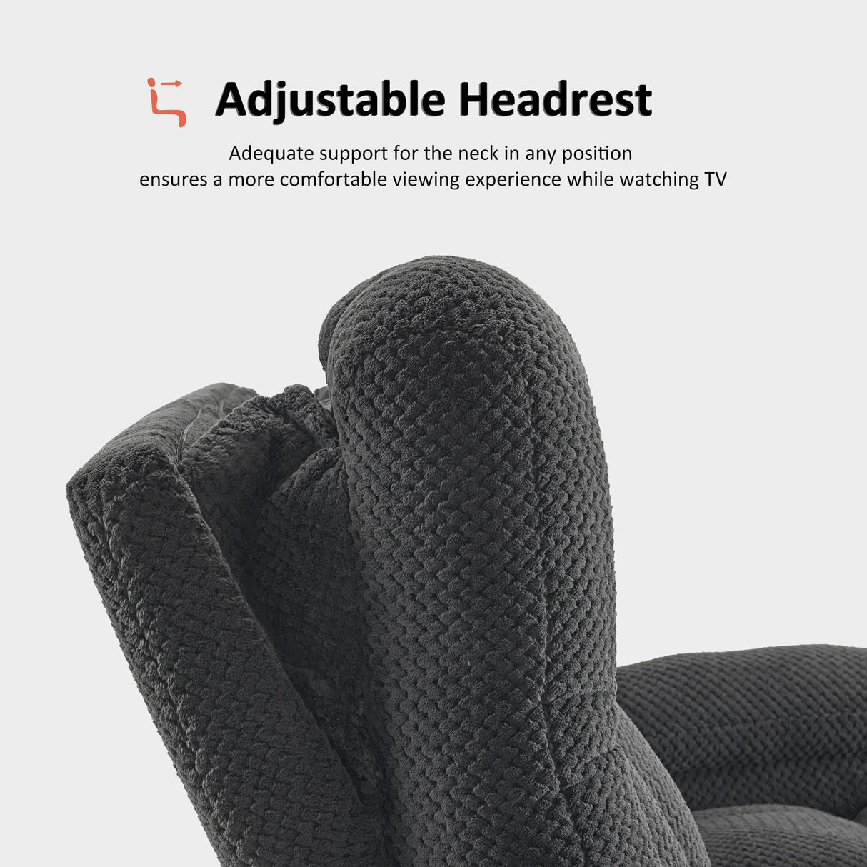 MCombo 64.6" Oversize Power Reclining Loveseat Sofa with Adjustable Headrest, Heat and Vibration Massage, Electric Loveseat Recliner with USB Charge Ports for Living Room 6855 (Dark Grey) MCombo