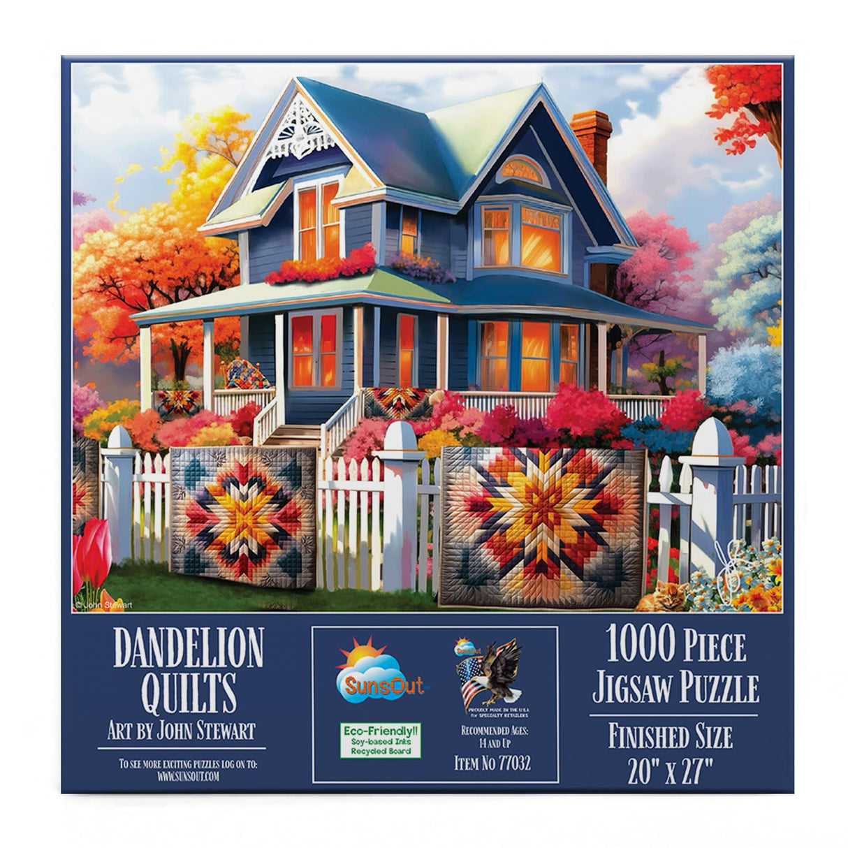 SUNSOUT INC - Dandelion Quilts - 1000 pc Jigsaw Puzzle by Artist: John Stewart - Finished Size 20" x 27" - MPN# 77032 SunsOut