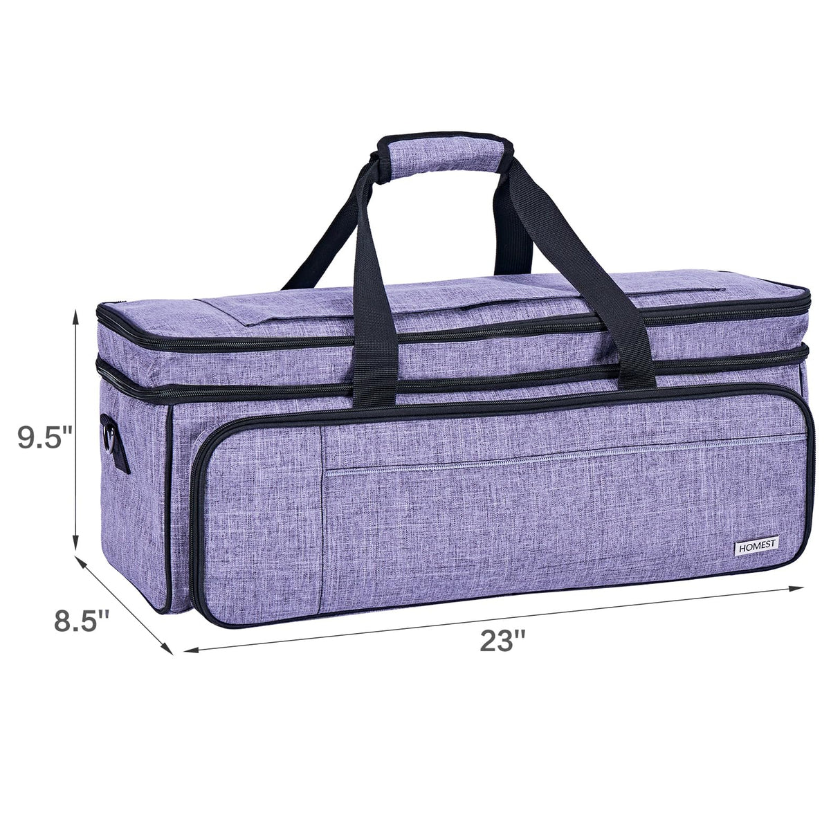 HOMEST Double Layer Carrying Case with Mat Pocket for Cricut Maker 3, Cricut Explore Air 2, Cricut Maker, Cricut Explore 3, Multi Front Pockets for Accessories and Supplies, Purple HOMEST