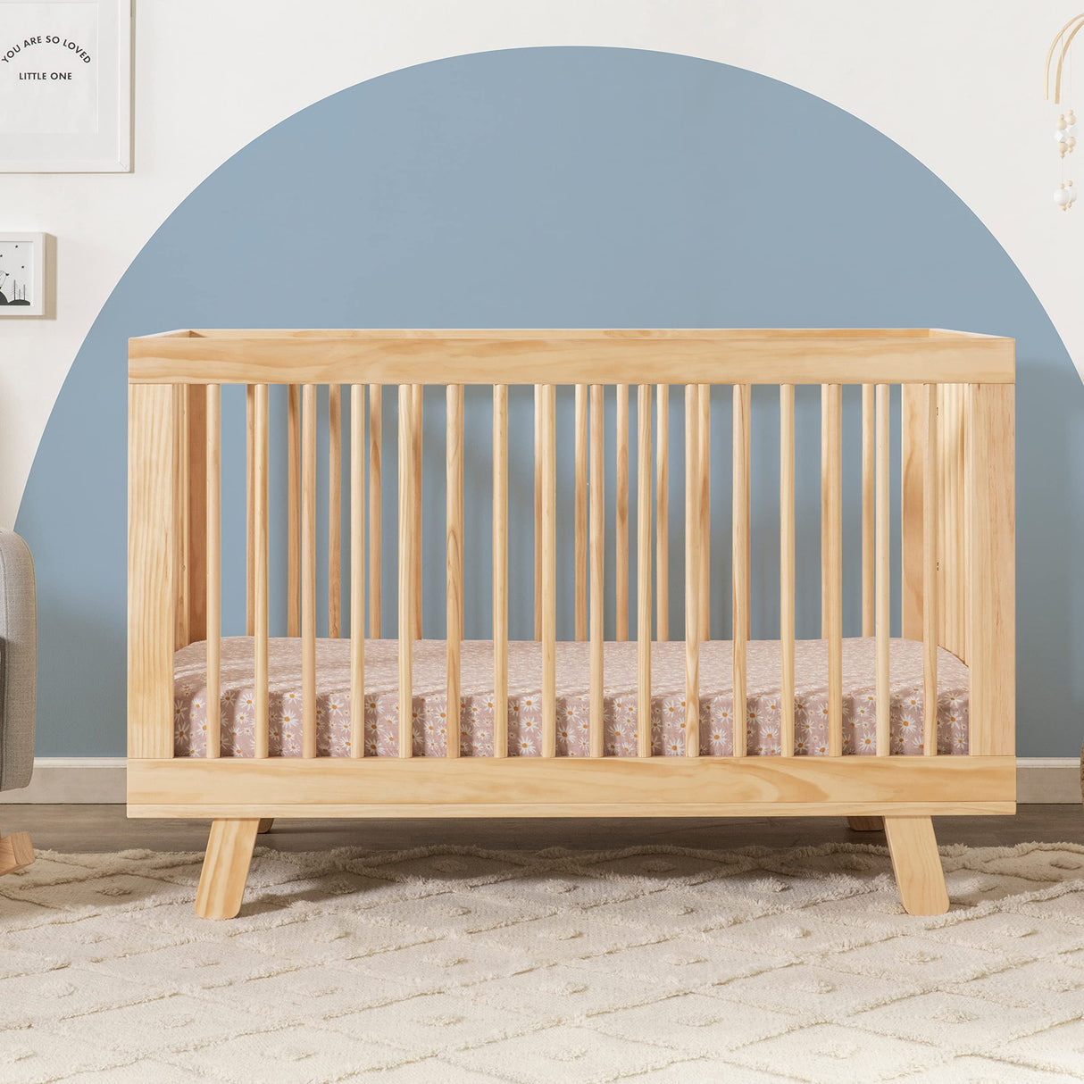 Babyletto Hudson 3-in-1 Convertible Baby Crib with Toddler Bed & Daybed Conversion - Easy to Assemble - GREENGUARD Gold Certified w/ 4 Adjustable Mattress Heights - Natural babyletto