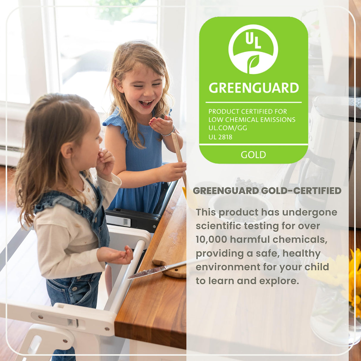 Little Partners Learning Tower Foldable Toddler Tower - Learn 'N Fold Toddler Kitchen Stool for Kids 2 to 6, Folding Toddler Tower (Natural) Little Partners