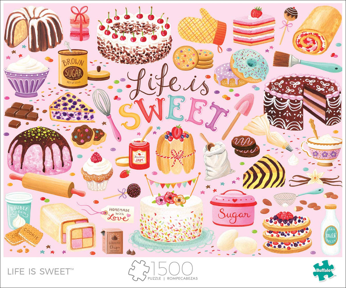 Buffalo Games - Janna Krupinski - Life is Sweet - 1500 Piece Jigsaw Puzzle for Adults -Challenging Puzzle Perfect for Game Nights - Finished Size is 38.50 x 26.50 Buffalo Games
