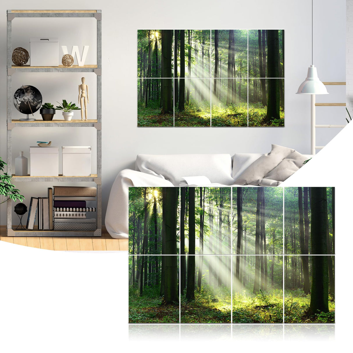 Mollywell Art Acoustic Panels, Sound Proofing, Wall Decoration, Suitable for Nature-Inspired Room Soundproofing & Vibrant Aesthetics (Forest Summer), 48x32x0.4 Inch Mollywell