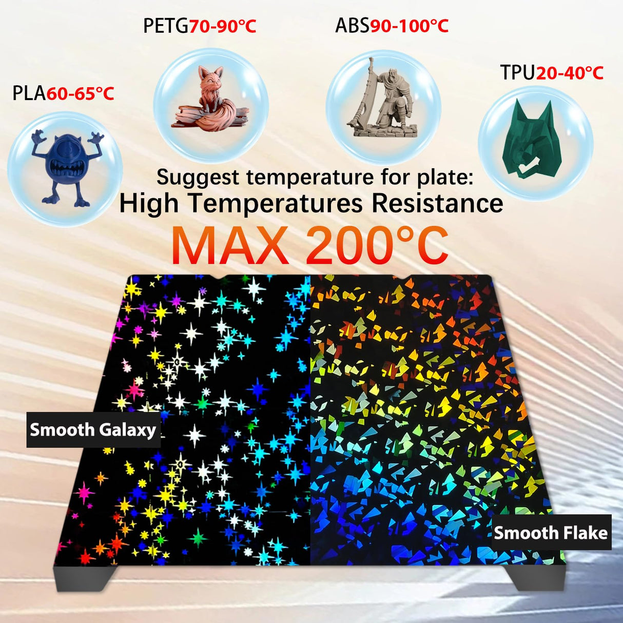 JUUPINE 3D Printer Platform K1C K1 Build Plate 235X235mm, Upgrade H1H Build Plate Flake+Galaxy Spring Steel Sheet for K1C/K1/ Ender-3 S1/S1 Pro/Ender-5 S1/Ender-3 V3/Ender-3 V3 KE/Ender-3V3 SE Wefuit