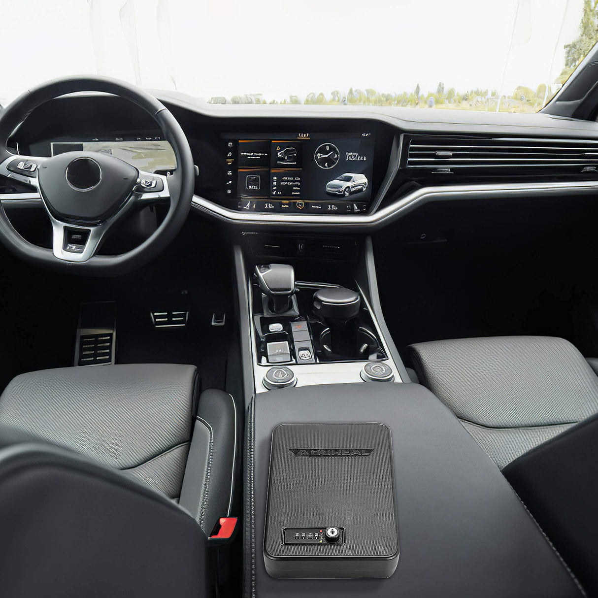 Adoreal Gun Safes for Pistols, Small Pistol Safe Handgun Portable Safe with 4 Digits Combination Lock for Gun Storage, Plastic Handgun Case for Car, Home, Travel Adoreal