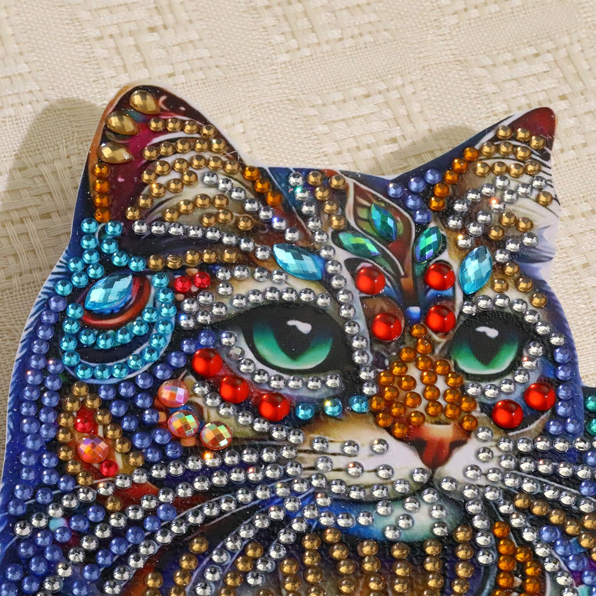 Yanfairy Tabletop Diamond Art Kits for Adults - Cat Diamond Painting Figurines Ornaments, DIY 5D Diamond Art Statues Diamond Dots Sculpture Special Shaped Paintings with Diamonds Gem Art and Crafts Yanfairy