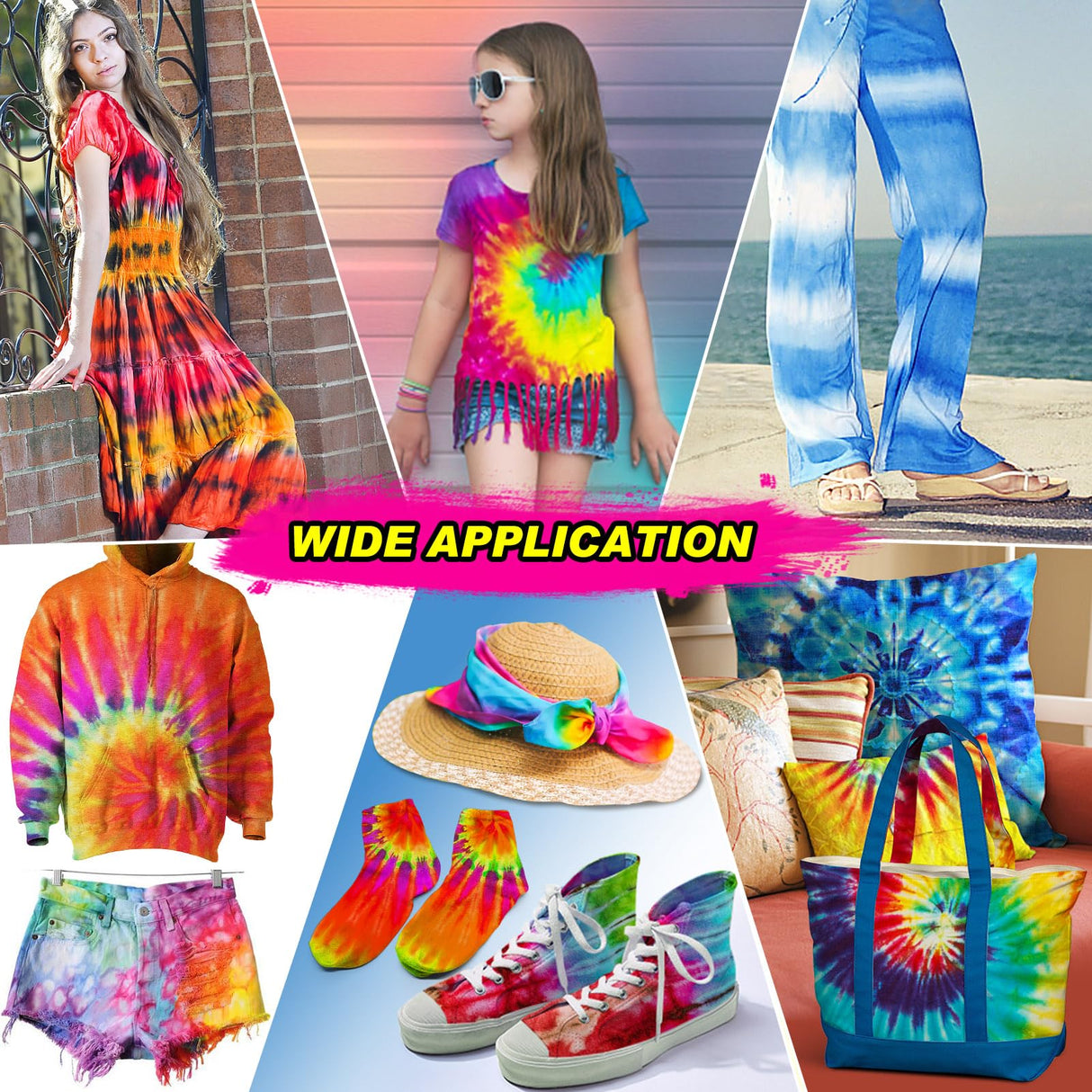 PATIFEED Tie Dye Kit for Kids and Adults, 32 Colours 80ML Bottles Tye Dye Kits, Tyedyedye Kit Gifts for Girls and Boys Large Groups Activities Handmade Party PATIFEED