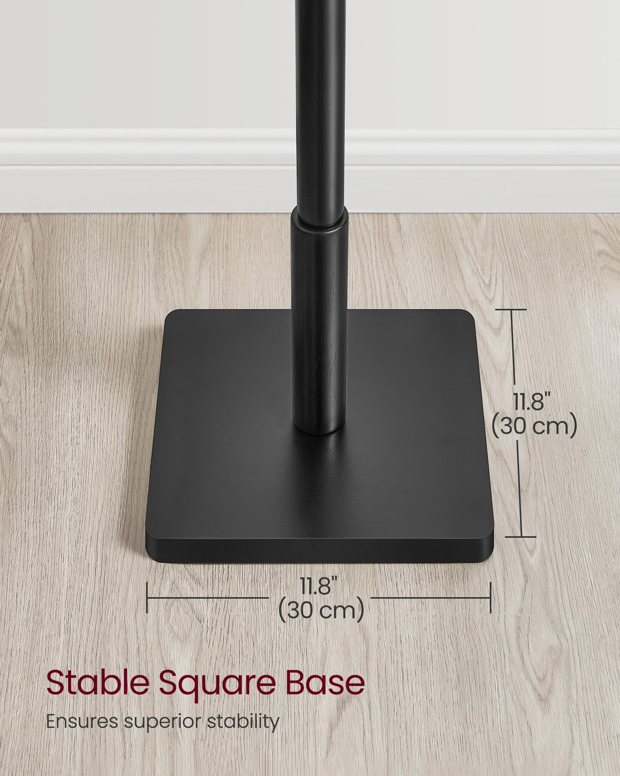 VASAGLE Coat Rack, Solid Wood Coat Stand, Freestanding Hall Tree, 8 Hooks, Ink Black URCR010B01 VASAGLE