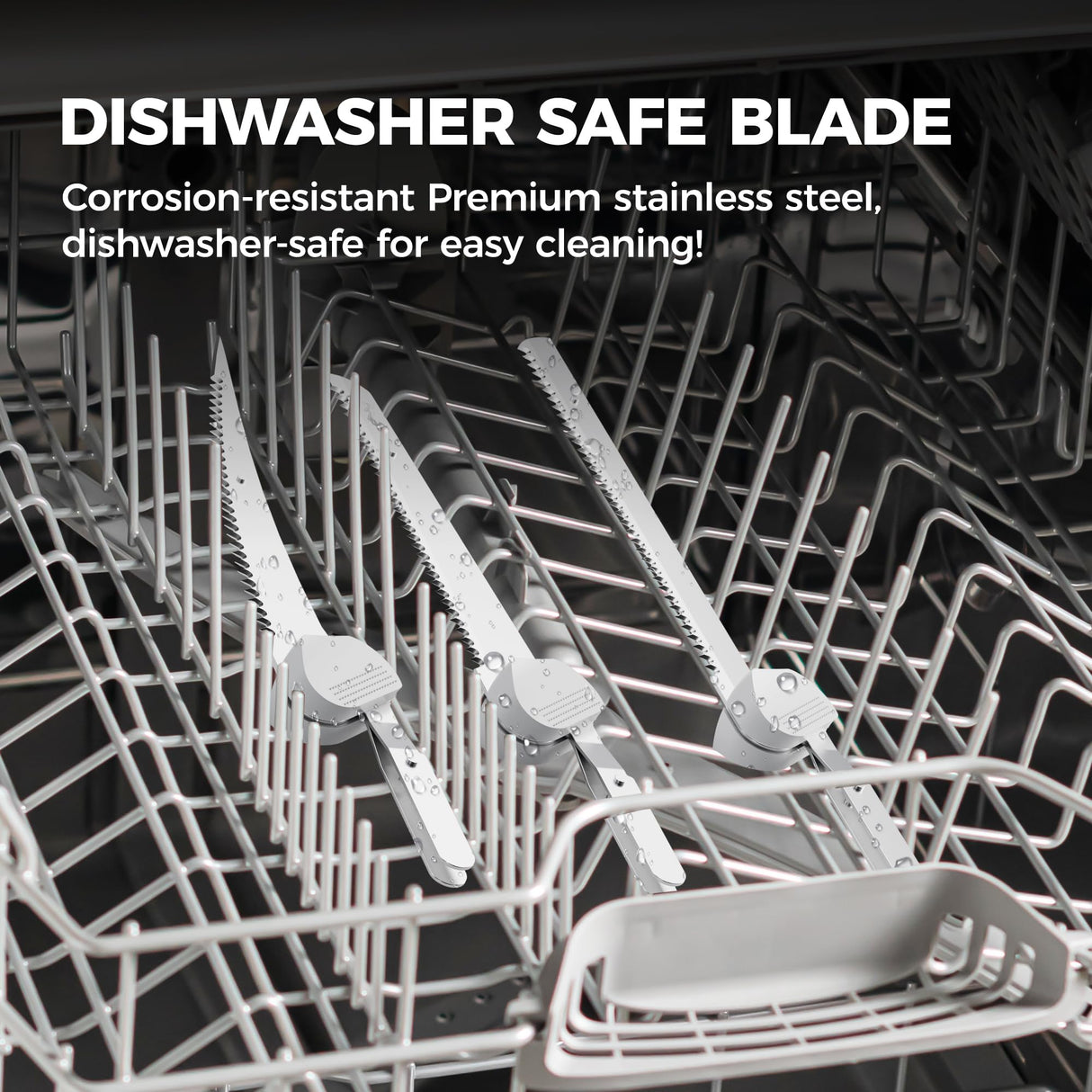 HBN Electric Knife Serrated Edge Blade Knife Set for Carving Meat, Bread, Turkey, Ribs, Fillet and Cheese, Ergonomic Handle + 3 Blades for Raw & Cooked Food (Wood Grain Finish) HBN