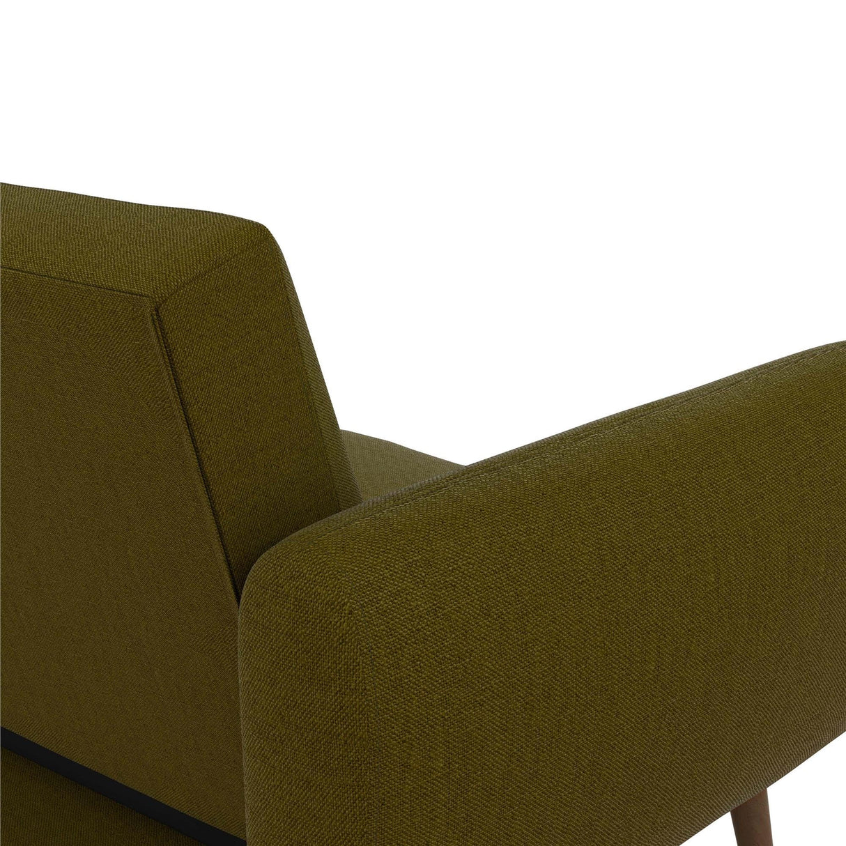 Novogratz Brittany Sofa Futon, Premium Linen Upholstery and Wooden Legs, Green Linen Novogratz