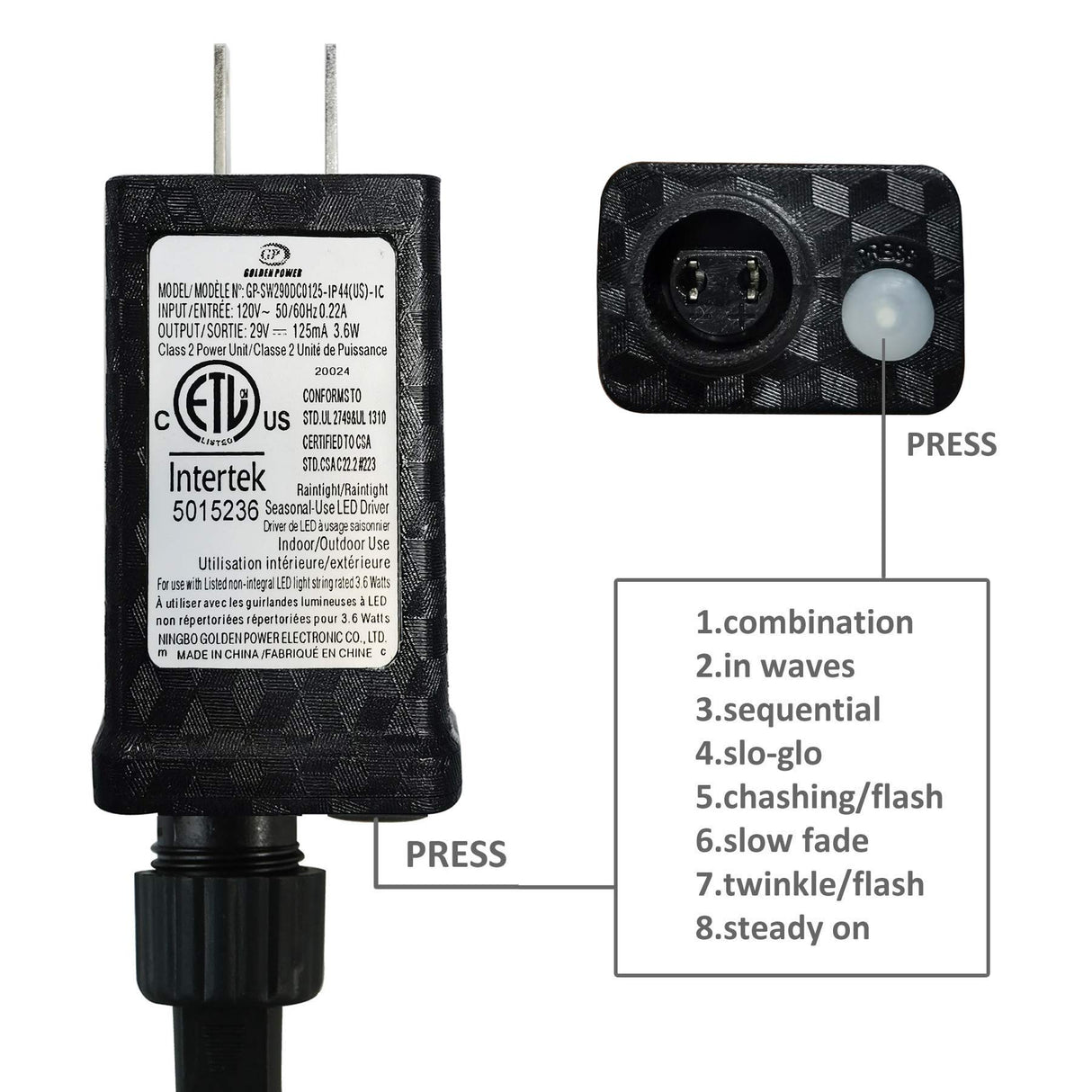 100-1000 LED Christmas Lights, Low Voltage Fairy String Lights with 8 Modes, Ideal for Xmax Tree, Garden, Home, Party, Halloween Festival Deco (100 LEDs, Warm White) PMS