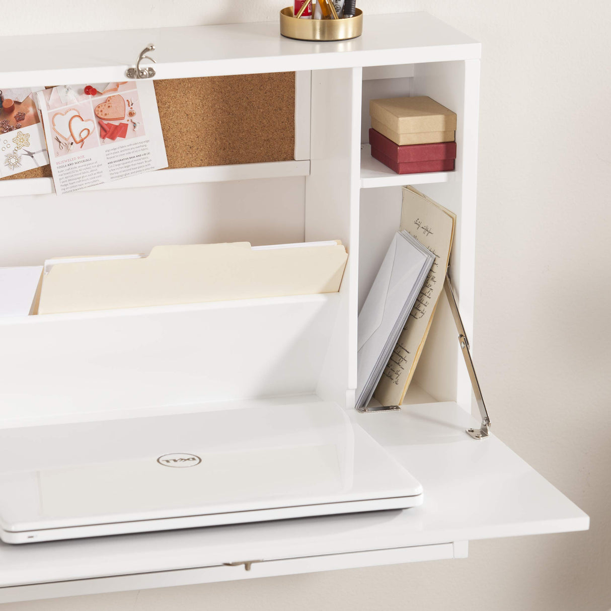 SEI Furniture Willingham Wall Mount Folding Desk, White SEI Furniture