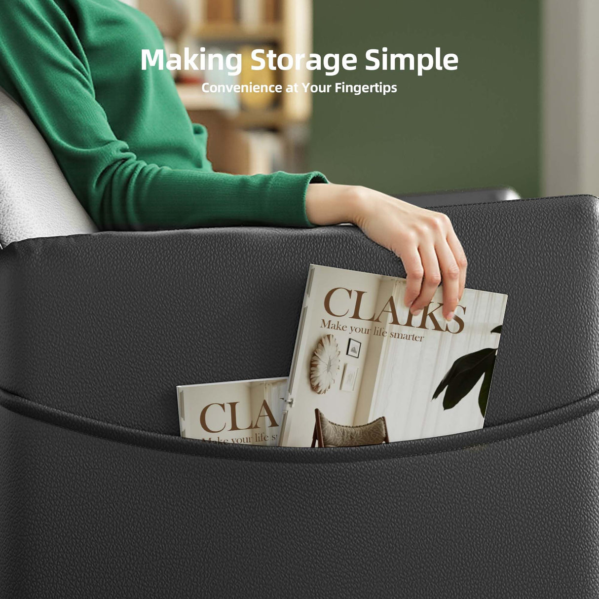 Power Recliner Chairs for Adults, Small Recliners for Small Spaces w/Remote & Side Pockets, USB Port, Adjustable Recliner Chair Electric for Living Room & Bedroom, Home Theater, Rv (Black - Leather) Nahenduo