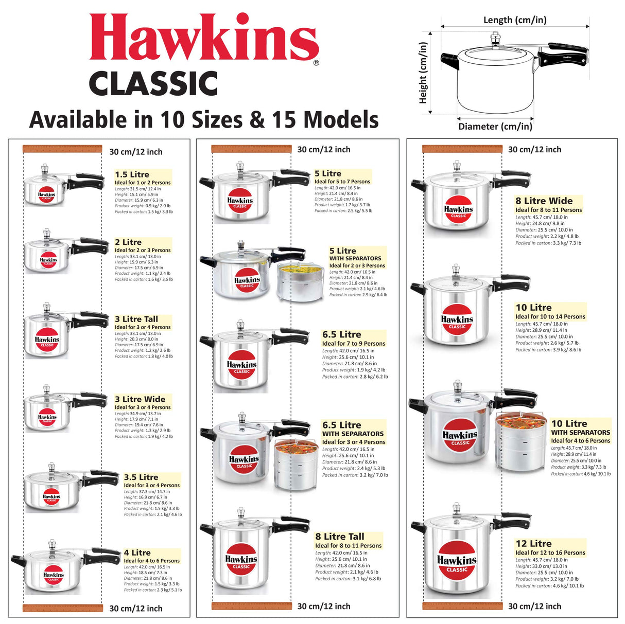 Hawkins 4 Litre Classic Pressure Cooker, Best Inner Lid Cooker, Silver (CL40) HAWKINS