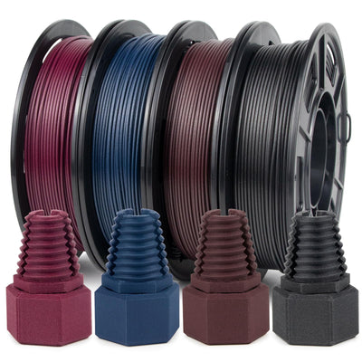 iSANMATE PETG 3D Printer Filament, Colorful Carbon Fiber Filament, PETG Filament 1.75mm Bundle(Black, Red, Coffee, Blue), High-Accuracy +/- 0.03 mm Carbon Fiber PETG, 250g x 4 Spool