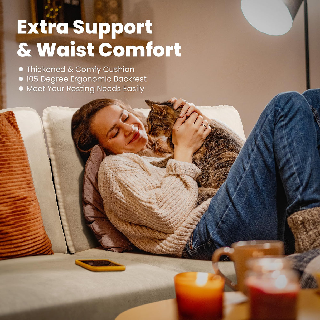 Pamapic 81'' W Loveseat Sofa,Love seat Couches,3 Seater Loveseat,Deep Love Seat Sofa,Washable Dutch Velvet Sofa,Comfy Cushion,Modern Love seat Couches for Living Room,Bedroom,Apartment,Loft,Beige Pamapic