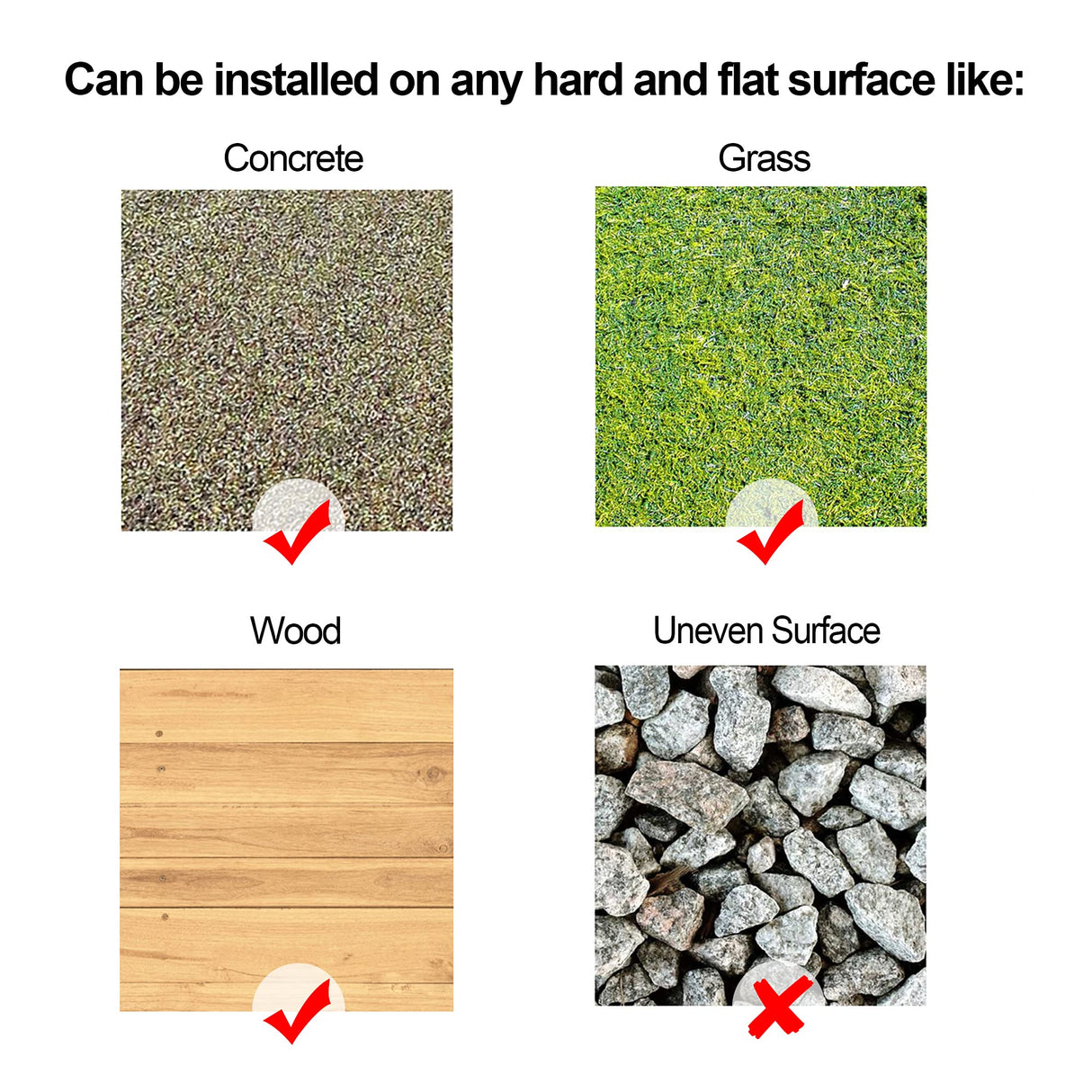 PURE ERA Natural Real Stone Interlocking Floor Deck Tiles Indoor Outdoor Use 12"x12" (4Pcs, 4 sq. Ft, Sliced Grey and White)- Great Upgrade to Patio Backyard Pathway PURE ERA