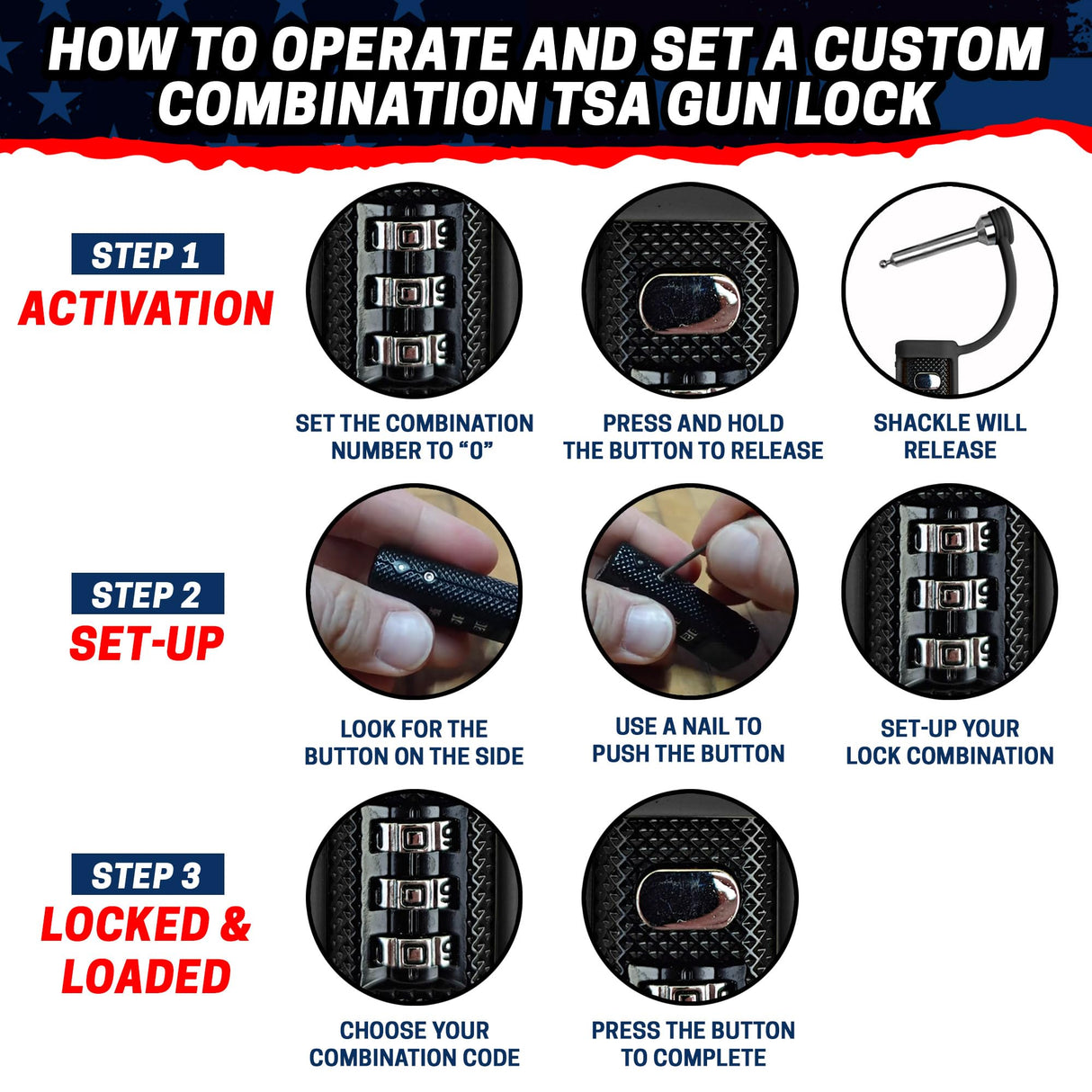Cedar Mill TSA Approved Gun Case Lock – Durable, Cut-Resistant Security TSA Locks for Gun Case, Pistol Case, Revolver Gun Case or Firearms – Child-Safe Trigger Locks for Rifles and Shotguns Cedar Mill Fine Firearms