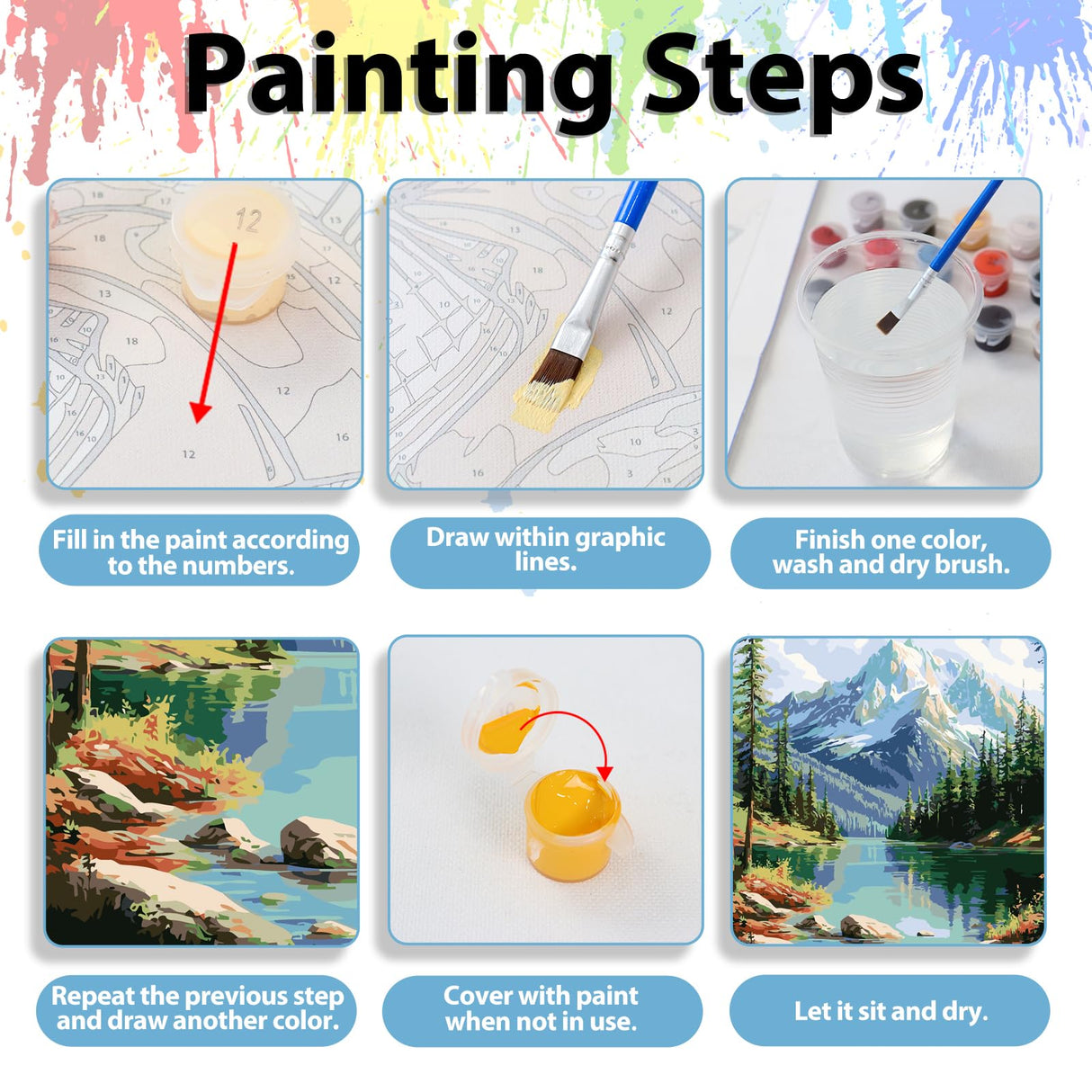 Landscape Paint by Numbers Kits for Adults Beginner, Landscape Paint by Numbers, Painting by Numbers for Adults for Gift Home Wall Decor(16 x 20 Inch) hkejoi