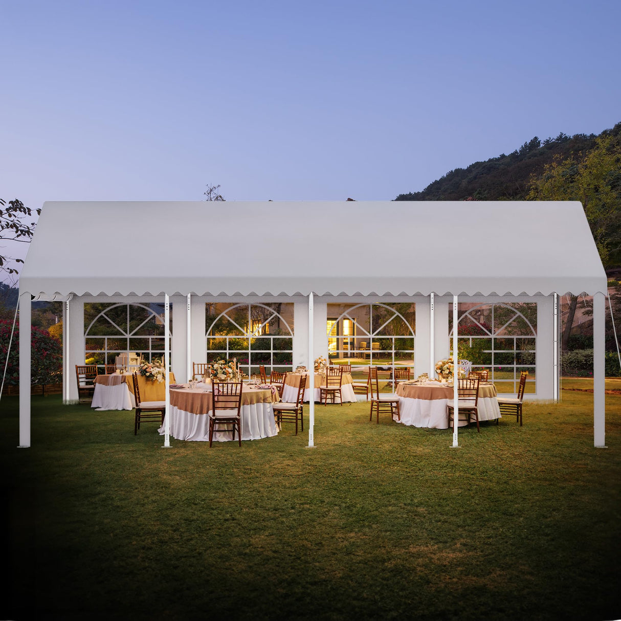 YITAHOME 13x26FT Party Tent Heavy Duty PVC Wedding Event Shelters White Upgraded Galvanized Ripple Canopy with Large Roof Removable Sidewalls & 2 Storage Bags 600D Oxford Commercial YITAHOME