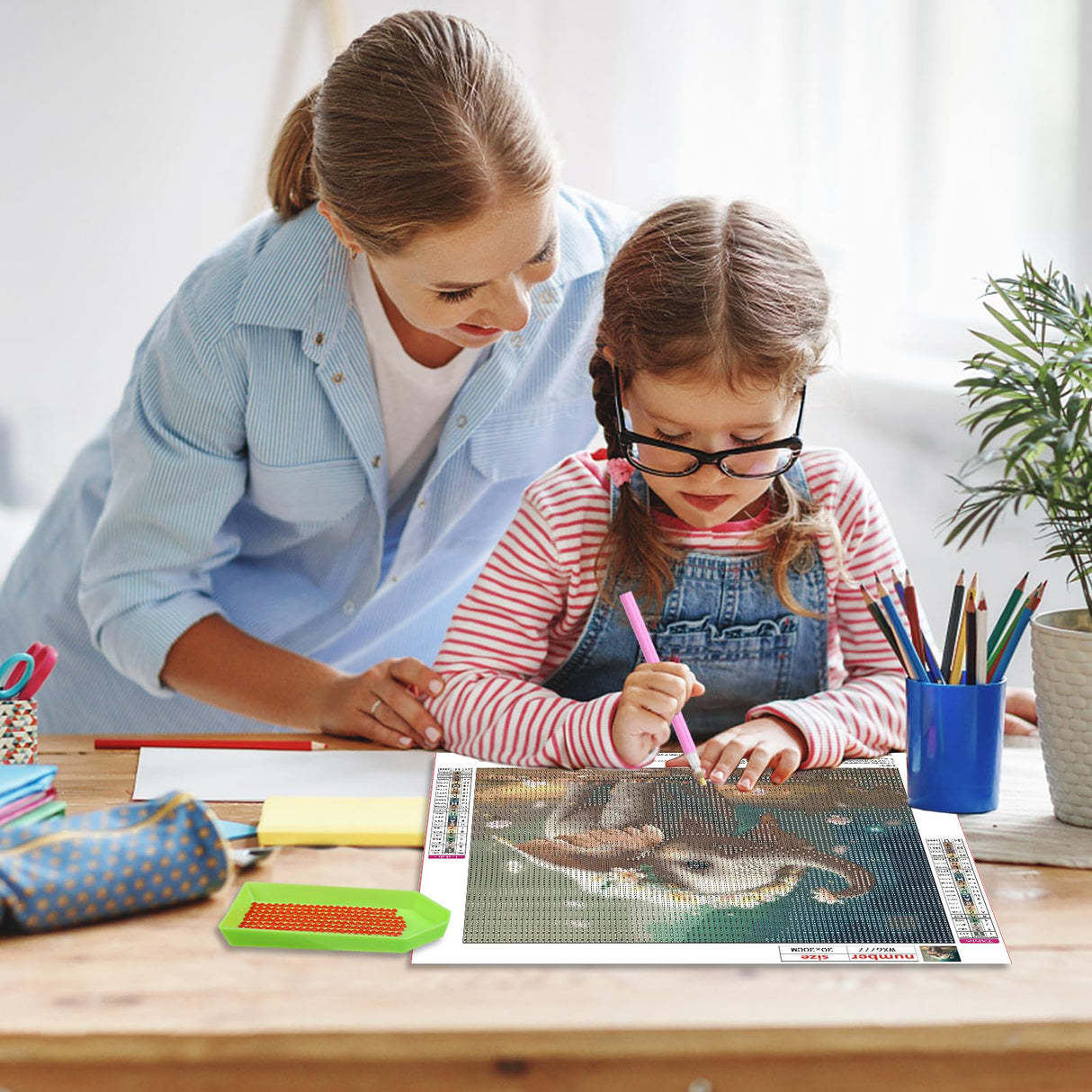 RICUVED Elephant Diamond Painting Kits for Adults, Diamond Art Kits 5D Animal Diamond Art Kits for Beginner, Diamond Dots Painting Full Round Drill Art and Crafts for Home Wall Decor 12x12 Inch RICUVED