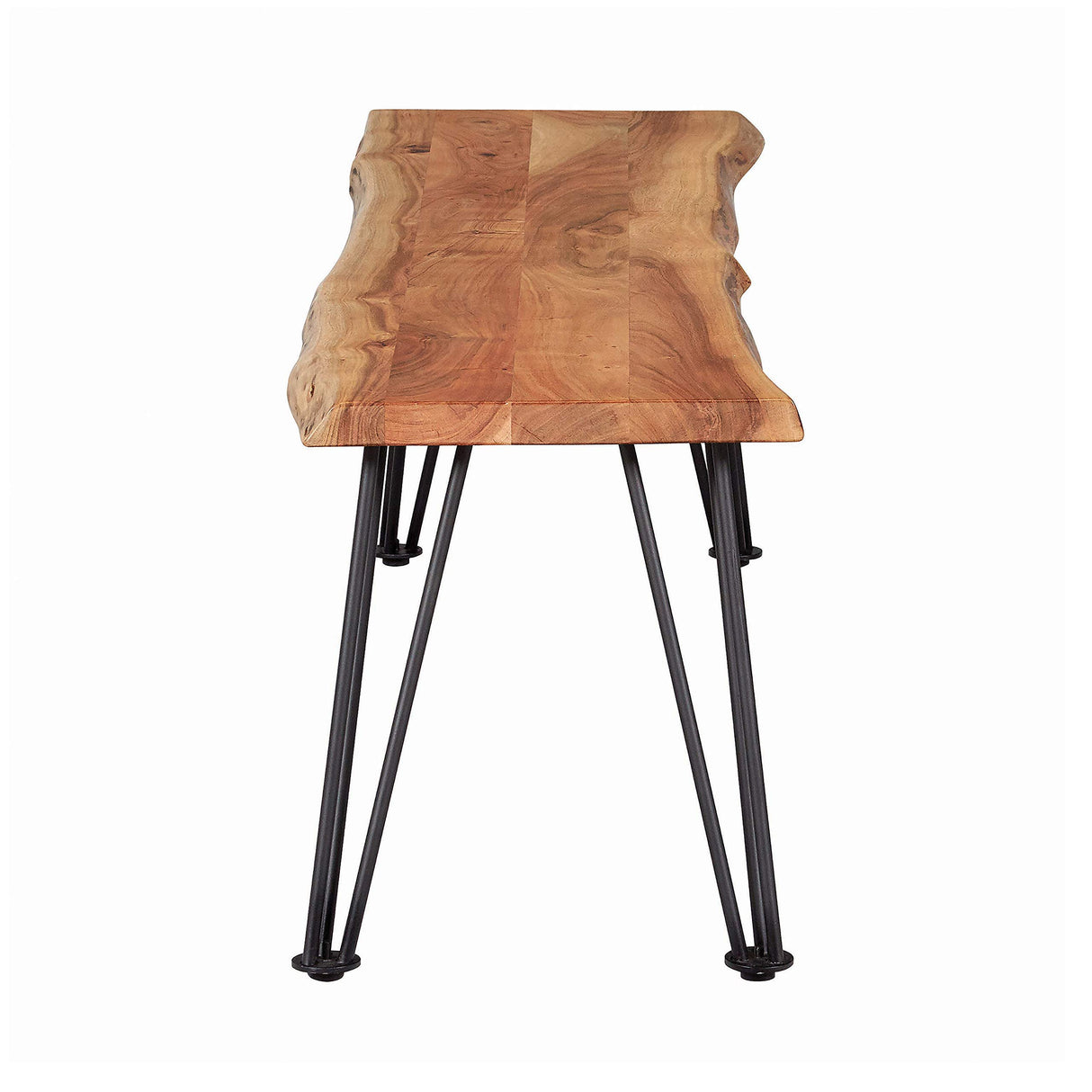 Coaster Furniture Sherman Modern Solid Wood Live Edge Dining Bench Metal Base Natural Acacia Gunmetal 190913 Coaster Home Furnishings