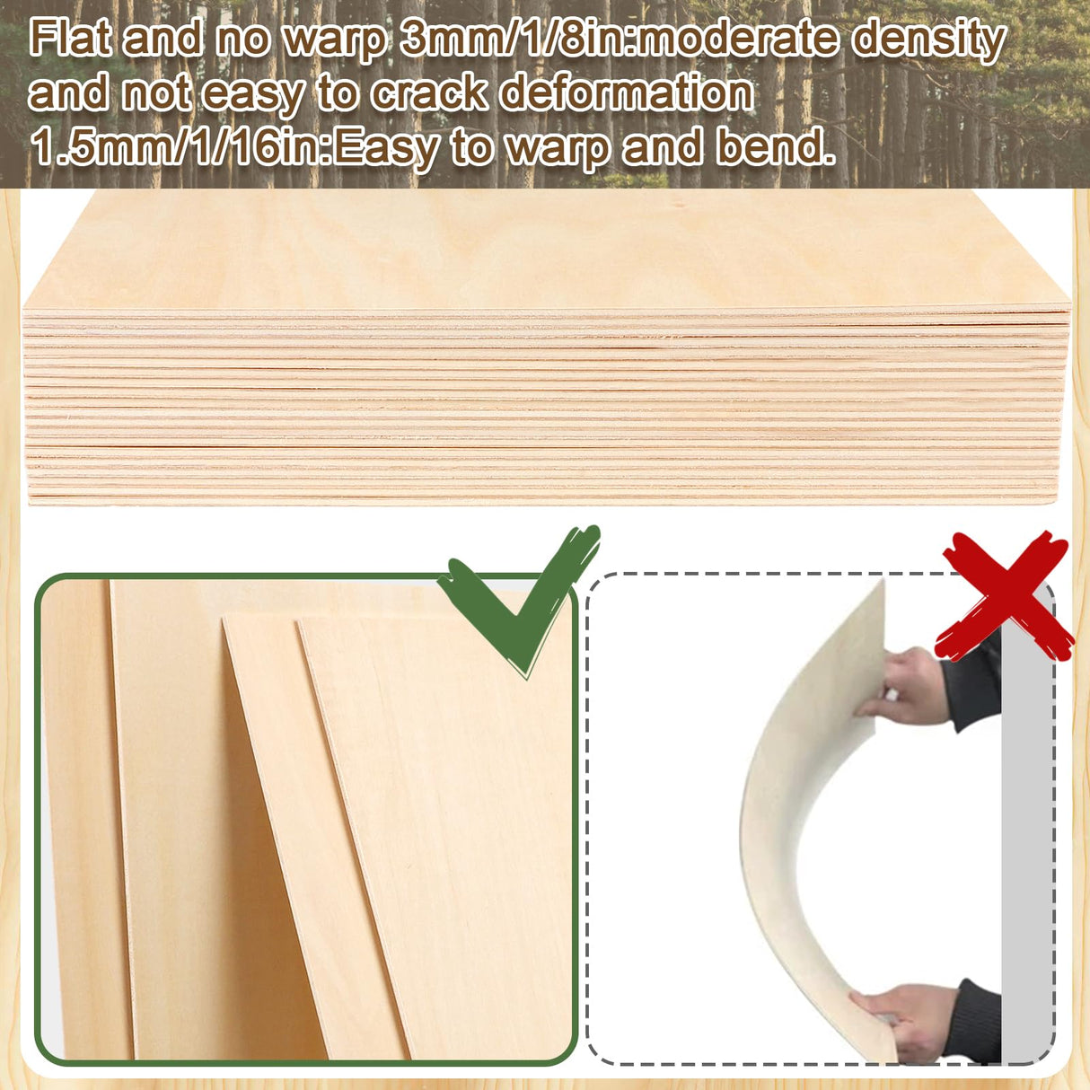 Sukhumvit 30PCS Basswood Sheets 12 x 12 x 1/8in, 3mm Basswood for Laser Cutting, Basswood Sheets Unfinished Plywood Sheets for Laser Engraving Wood Burning Models Painting DIY Crafts Sukhumvit