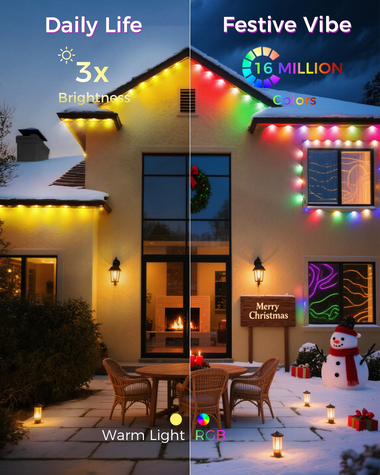 Permanent Outdoor Lights for House, 100ft Smart RGB LED Eave Lights Outdoor Decor with App/Remote Control, IP67 Waterproof Lighting with Multi Scene Modes for Halloween, Daily, Party, Holiday JarryStart