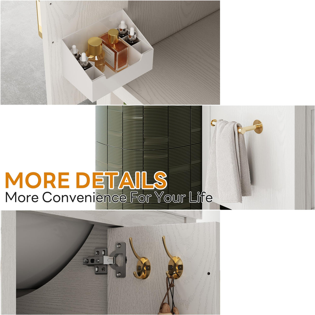 IRONCK 30" Bathroom Vanity with Sink, Farmhouse Bathroom Cabinet, Bathroom Vanity Set with 2 Drawers & Storage for Guest Baths Master Suites or Rental Units, Industrial White IRONCK