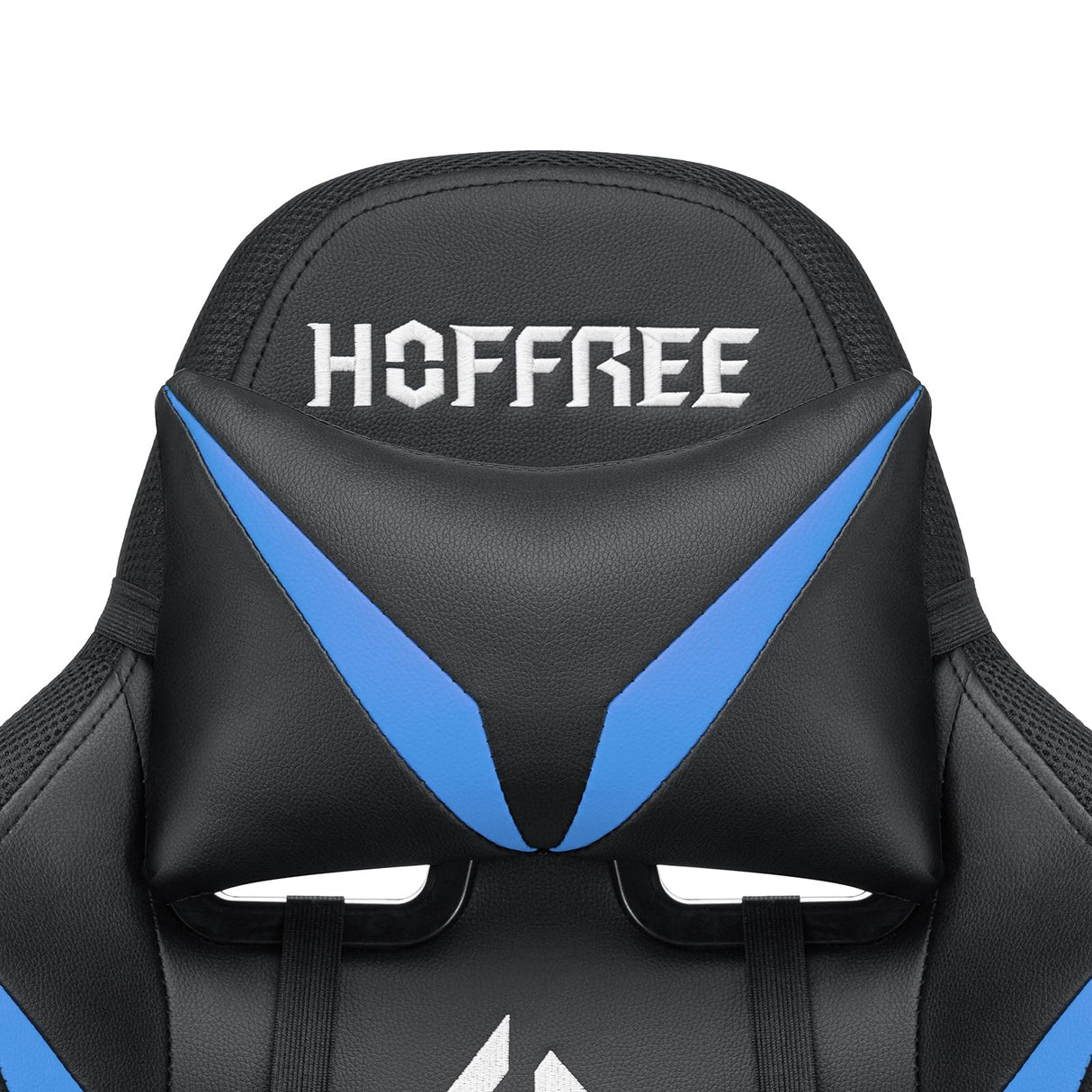 HOFFREE Gaming Chair Massage with Bluetooth Speakers and Led Lights Ergonomic Computer Gaming Chair with Footrest RGB Video Game Chair with High Back Lumbar Support Blue and Black HOFFREE