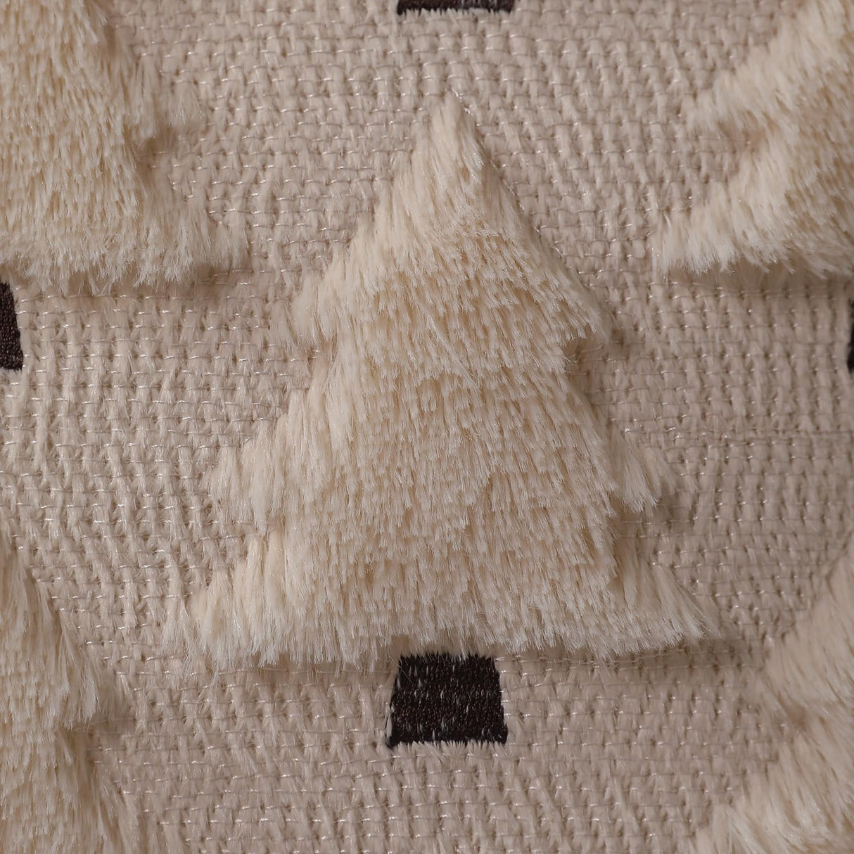 Allorry Christmas Pillow Covers 18x18 inch Set of 2 Xmas Decorations Soft Plush Faux Fur Wool Beige Christmas Tree Throw Pillow Cases Winter Holiday Decor for Sofa Living Room PT-002C18 Allorry