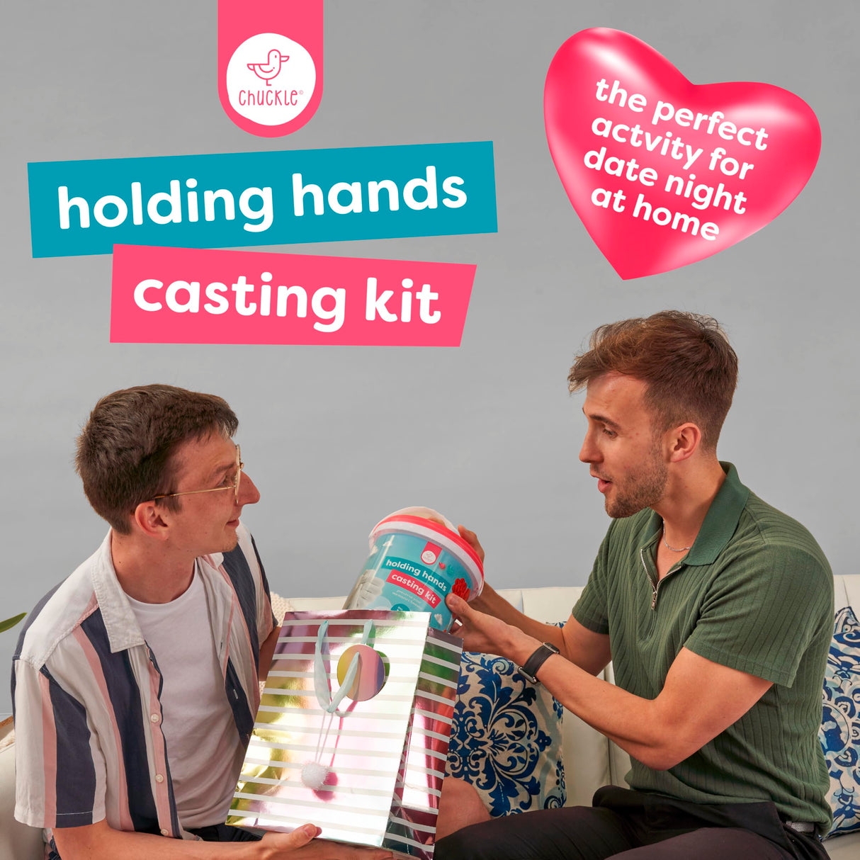 chuckle - Holding Hand Casting Kit for Couples with Base & Paints, Hand Sculpture Hand Molding Kit, Hand Mold Kit Couples Activities - Gift for Fathers Day, Women for Wedding, Anniversary, Valentines chuckle