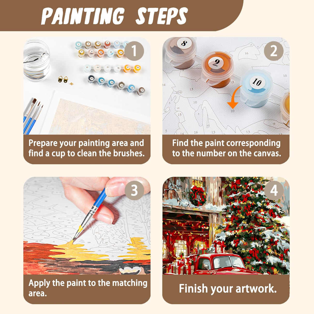 XTCIXAL Christmas Paint by Numbers Kit for Adults, Truck Paint by Number for Adults, Beginners Acrylic Canvas Painting Kits for Home Wall Decor 16x20 Inch XTCIXAL