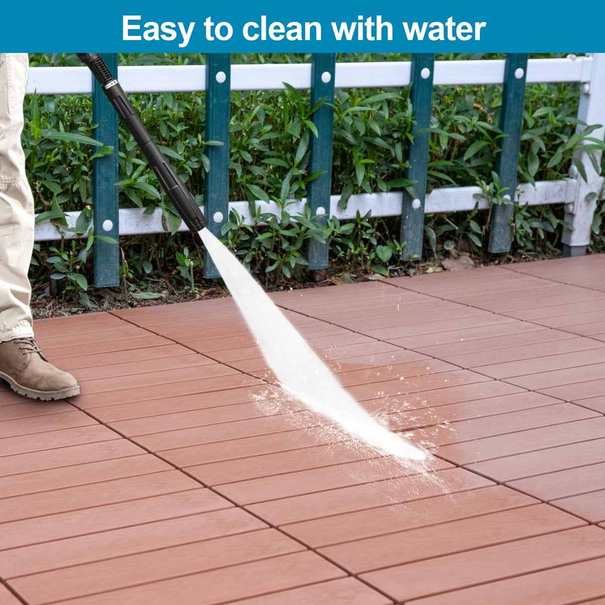 Spurtar Deck Tiles Interlocking Outdoor All Weather, 36 Pack (11.3"x11.3") 31.68 sqft, Plastic Interlocking Deck Tiles All Weather Use, Patio Floor Decking Tiles for Balcony Backyard, Brown Spurtar