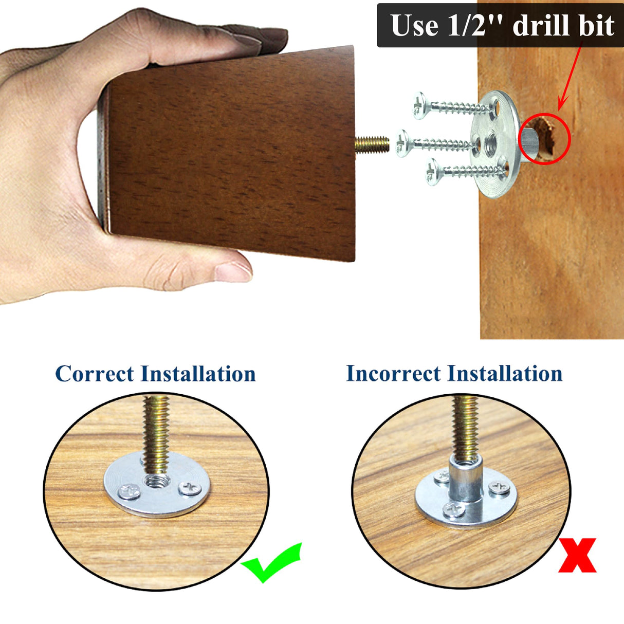 AORYVIC Wood Furniture Legs 3 inch Sofa Legs Pack of 4 Square Couch Legs Brown Mid-Century Modern Replacement Legs for Armchair Recliner Coffee Table Dresser AORYVIC