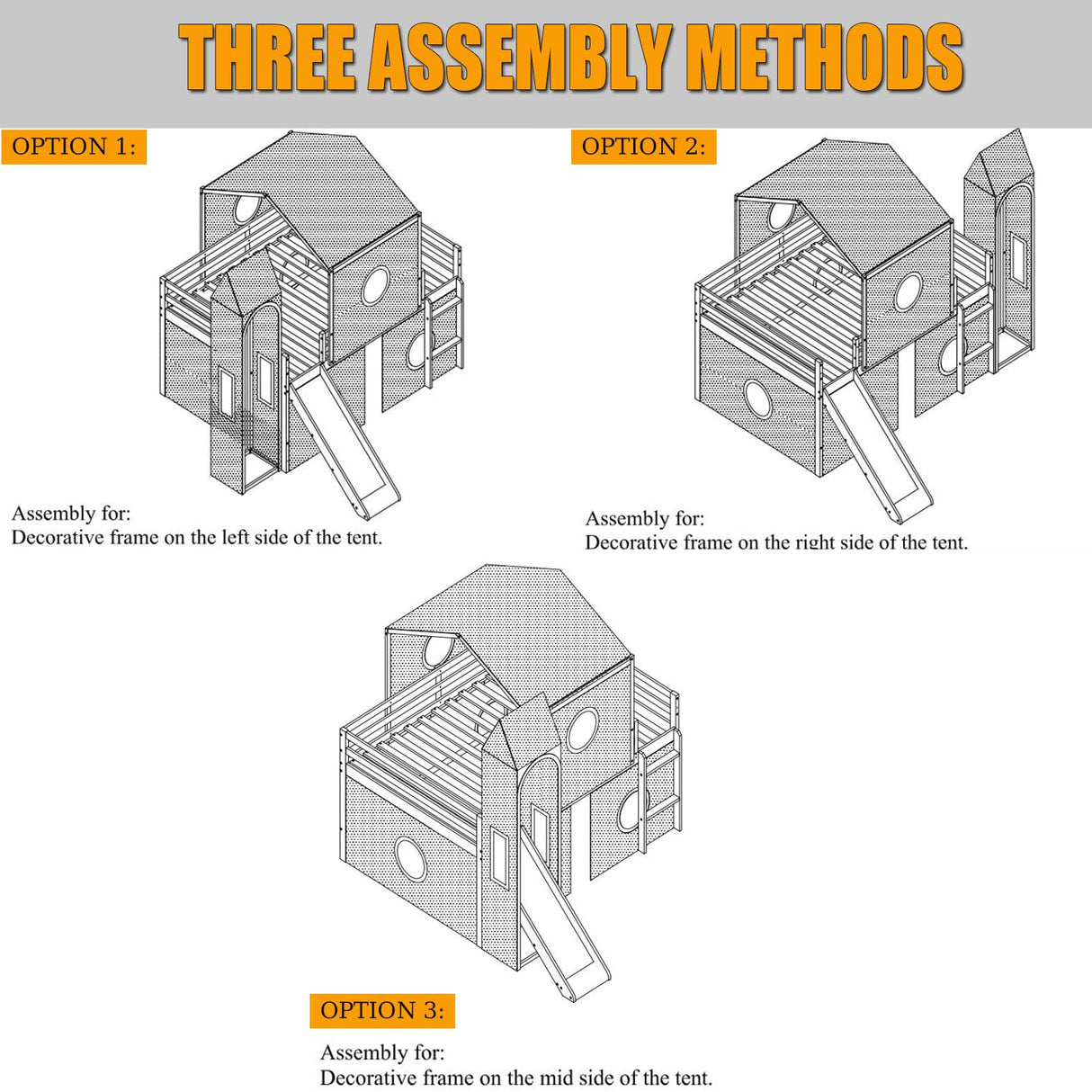 Harper & Bright Designs Kids Loft Bed with Slide and Tent, Twin Size House Loft Bed with Tower and Ladder, Wood Loft Bed Twin Playhouse Bed Frame for Boys Girls Teens, Pink Harper & Bright Designs
