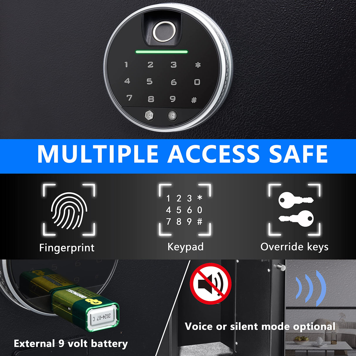 Rifle Safe 5 Gun Safes Quick Access Biometric Rifle Safe Gun Cabinets for Rifles and Shotguns Gun Safe for Rifles Storage Easier Smart Rifle Cabinet Provide Silence and Vibration Function hunter good