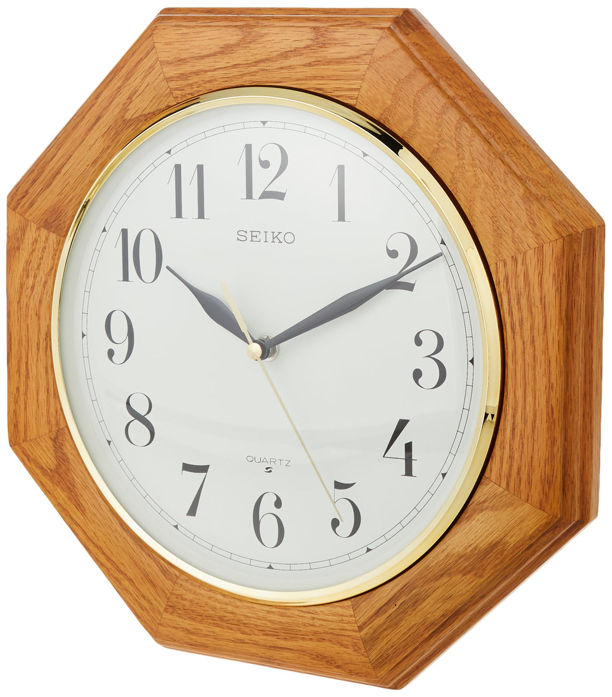 SEIKO 12 Inch Octagonal Solid Oak Wall Clock Seiko