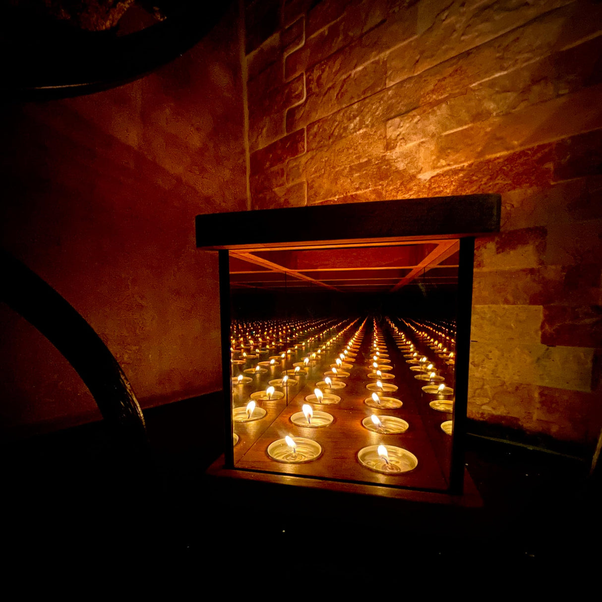 Infinity Mirror Tea Light Holder, Glass Hurricane Candle Holder, Wood Candle Night Lights, Infinity Cube Unique Tea Light Holder, Table Decor, Wedding Gift, Bedroom Night Light, Rustic Home Decor Ashel Art